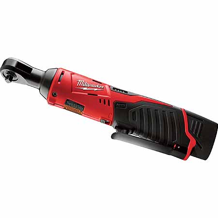 MILW 2457-21 M12 3/8IN CORDLESS RATCHET KIT, INCLUDES BATTERY, 30-MINUTE CHARGER & CASE