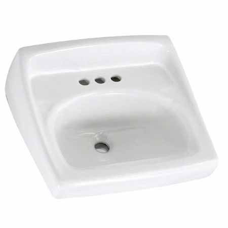 AS 0355.012.020 WHITE 20X18 ADA LUCERNE WALL HUNG CHINA LAVATORY 4CC FOR WALL HANGER OR CONCEALED ARM SUPPORT