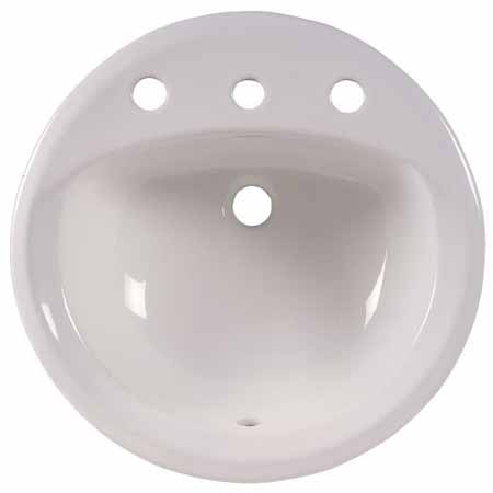 AS 0491.019.020 WHITE 4CC 19IN ROUND SELF RIMMING CHINA LAVATORY